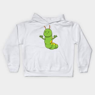 Caterpillar at Yoga Meditation Kids Hoodie